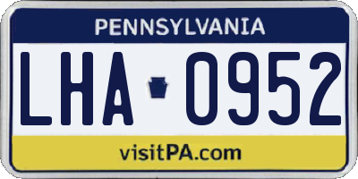 PA license plate LHA0952