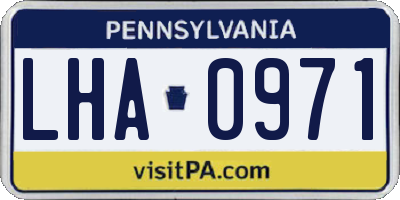 PA license plate LHA0971
