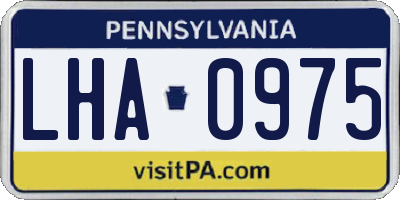 PA license plate LHA0975