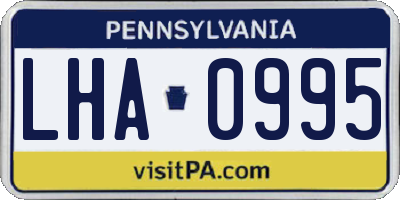 PA license plate LHA0995