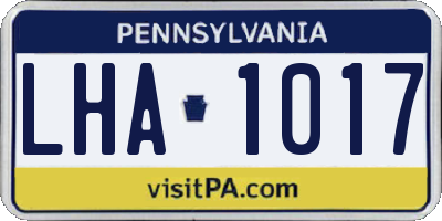 PA license plate LHA1017