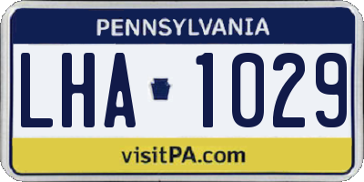 PA license plate LHA1029