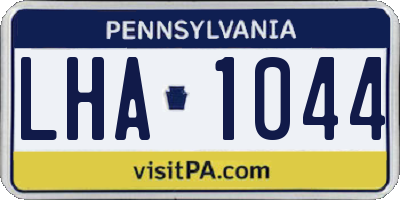 PA license plate LHA1044