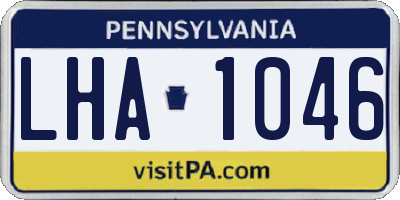 PA license plate LHA1046
