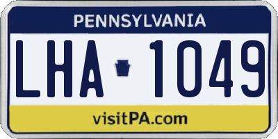 PA license plate LHA1049