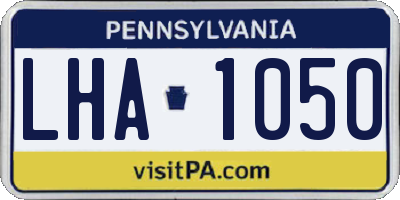 PA license plate LHA1050