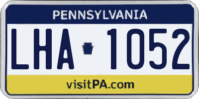 PA license plate LHA1052