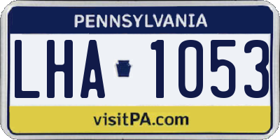 PA license plate LHA1053