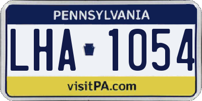 PA license plate LHA1054