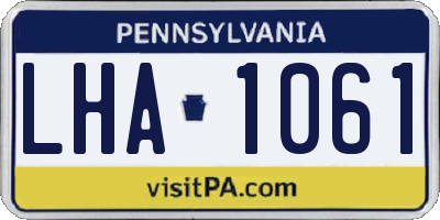 PA license plate LHA1061