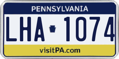 PA license plate LHA1074
