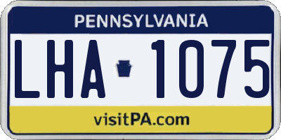 PA license plate LHA1075