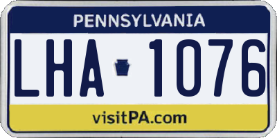PA license plate LHA1076