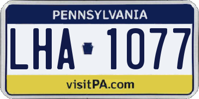 PA license plate LHA1077