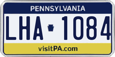 PA license plate LHA1084