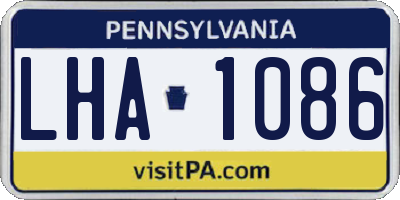 PA license plate LHA1086