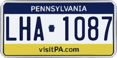 PA license plate LHA1087