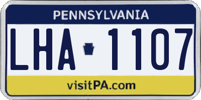 PA license plate LHA1107