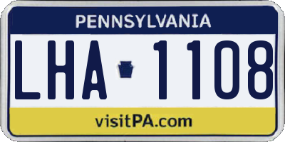 PA license plate LHA1108