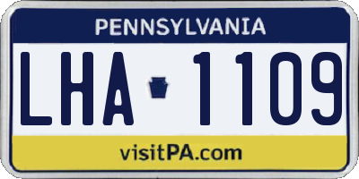PA license plate LHA1109