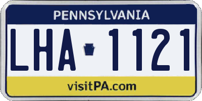 PA license plate LHA1121