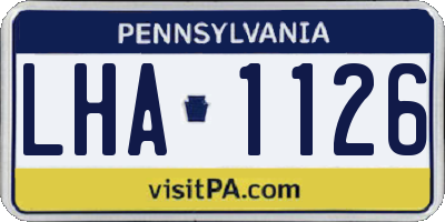 PA license plate LHA1126