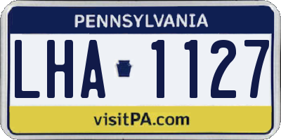 PA license plate LHA1127