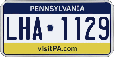 PA license plate LHA1129