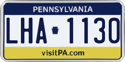 PA license plate LHA1130
