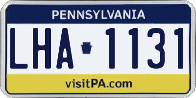 PA license plate LHA1131
