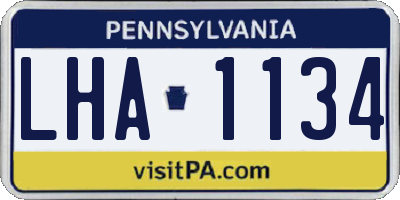PA license plate LHA1134