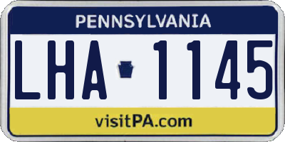 PA license plate LHA1145