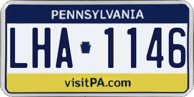 PA license plate LHA1146