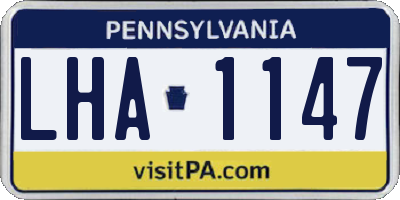 PA license plate LHA1147