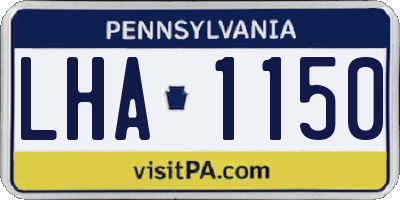 PA license plate LHA1150