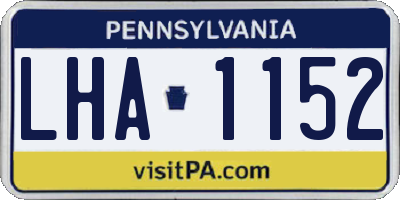 PA license plate LHA1152