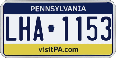 PA license plate LHA1153