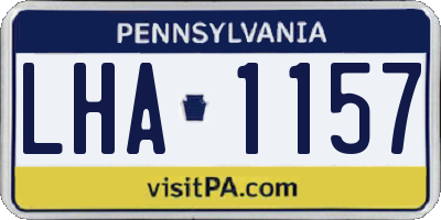 PA license plate LHA1157