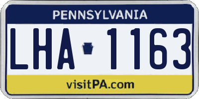 PA license plate LHA1163