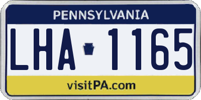 PA license plate LHA1165