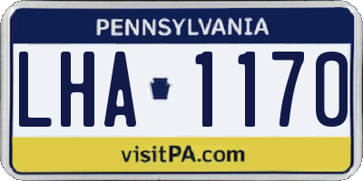 PA license plate LHA1170