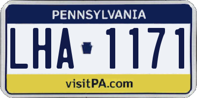 PA license plate LHA1171