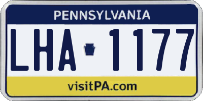 PA license plate LHA1177
