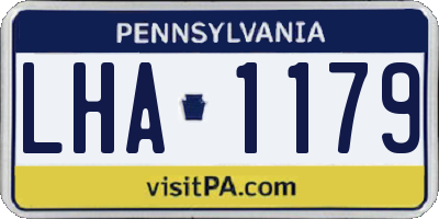 PA license plate LHA1179