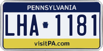 PA license plate LHA1181