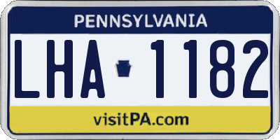 PA license plate LHA1182