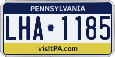 PA license plate LHA1185
