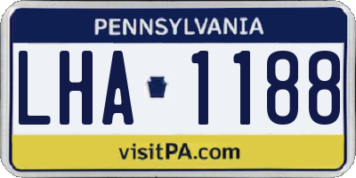 PA license plate LHA1188
