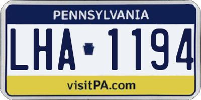 PA license plate LHA1194