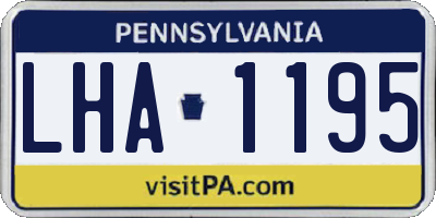 PA license plate LHA1195